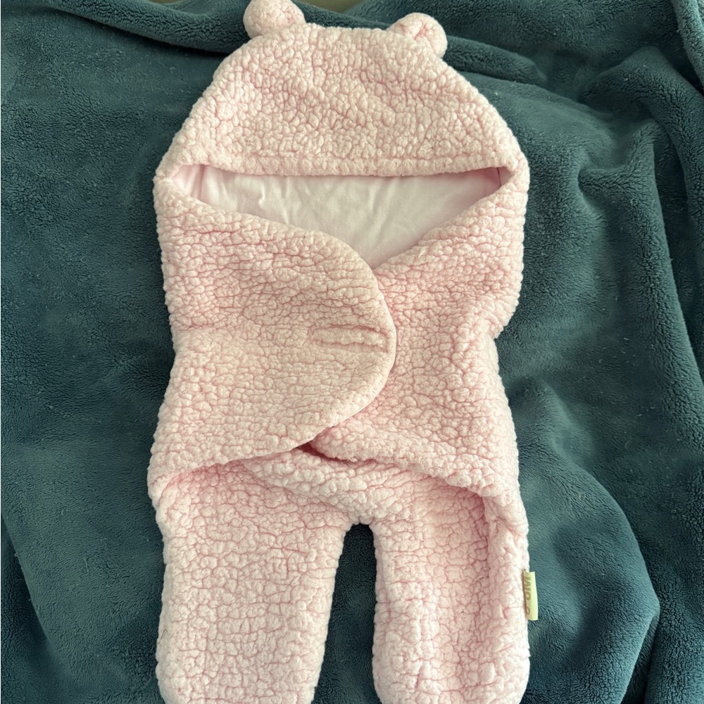Pink Sherpa Baby Swaddle Blanket